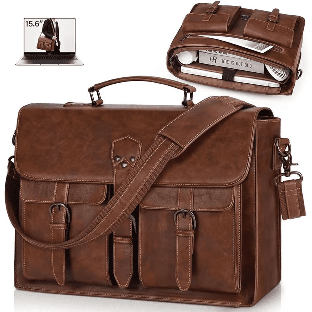 Rainsmore 15.6-inch Leather Laptop Messenger Bag: $39.97 Rainsmore 15.6-inch Leather Laptop Messenger Bag: $39.97