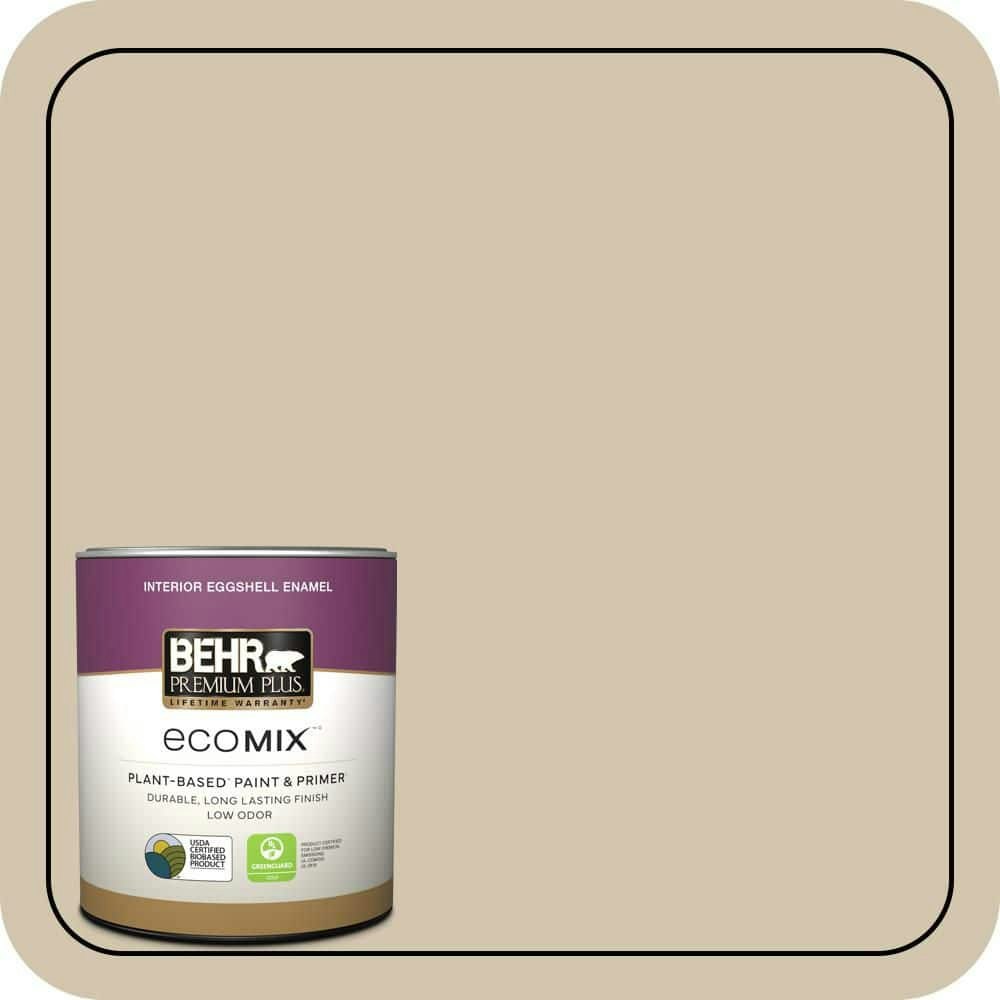 Casual Khaki Eggshell Plant-Based Interior Paint and Primer 1-Quart: $20.48