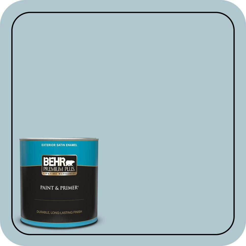 Elusive Blue Satin Enamel Exterior Paint & Primer 1-Quart: $24.98