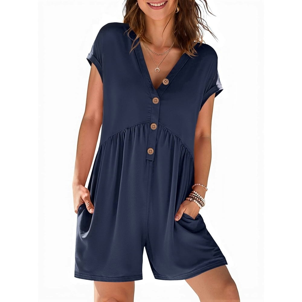 Merokeety Women's V-Neck Casual Romper: $33.99 Merokeety Women's V-Neck Casual Romper: $33.99