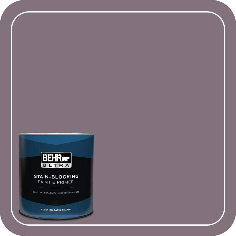 Behr #690F-6 Wine Frost Satin Enamel Exterior Paint and Primer 1-Quart Can: $29.98