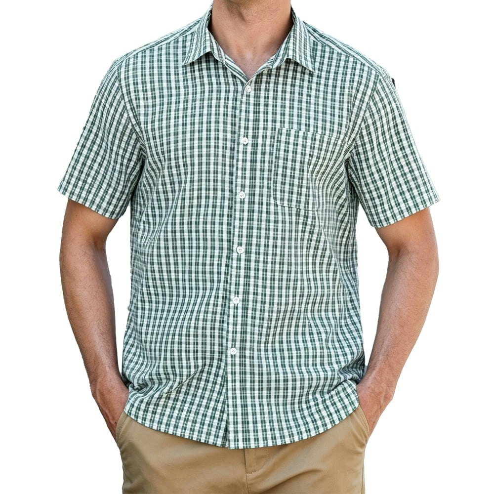 Men's Short Sleeve Plaid Button Down Shirt: $17.98 Men's Short Sleeve Plaid Button Down Shirt: $17.98