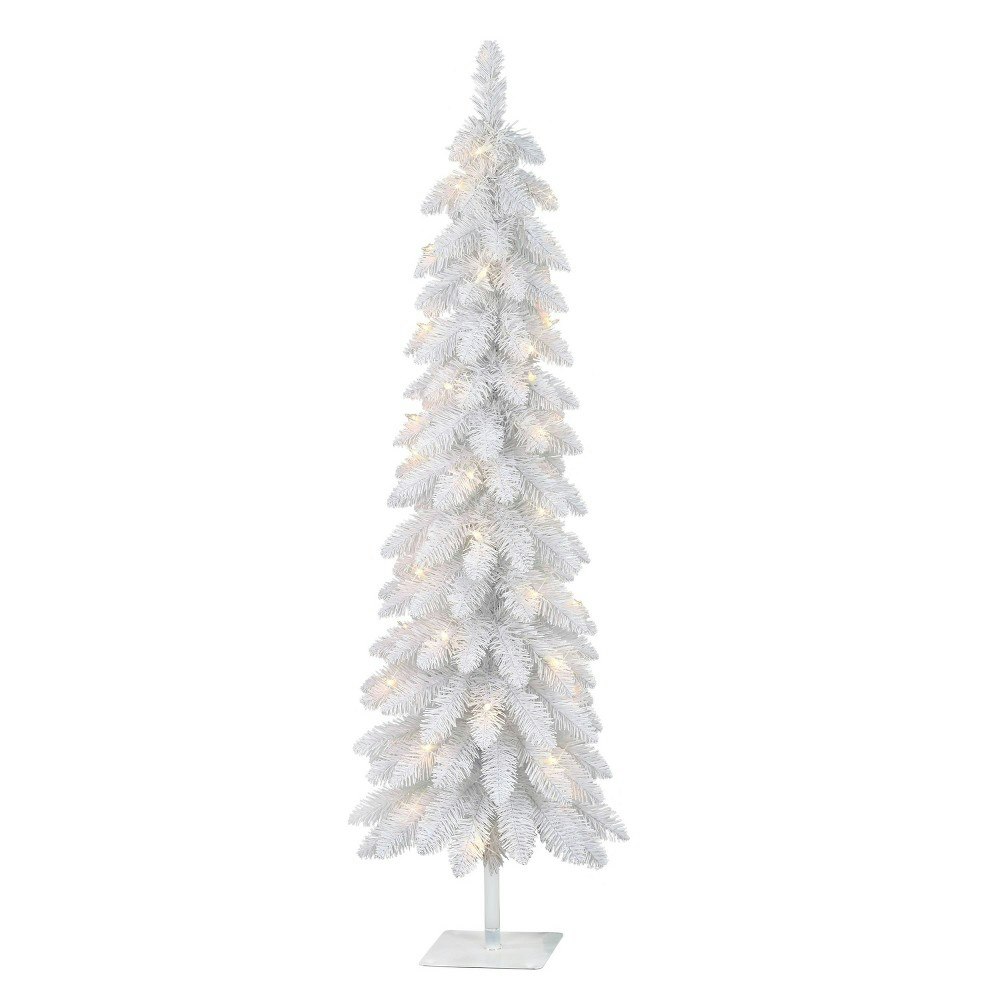 Puleo 4-Foot Pre-lit Flocked Alpine Fir Artificial Christmas Tree: $85.99 Puleo 4-Foot Pre-lit Flocked Alpine Fir Artificial Christmas Tree: $85.99