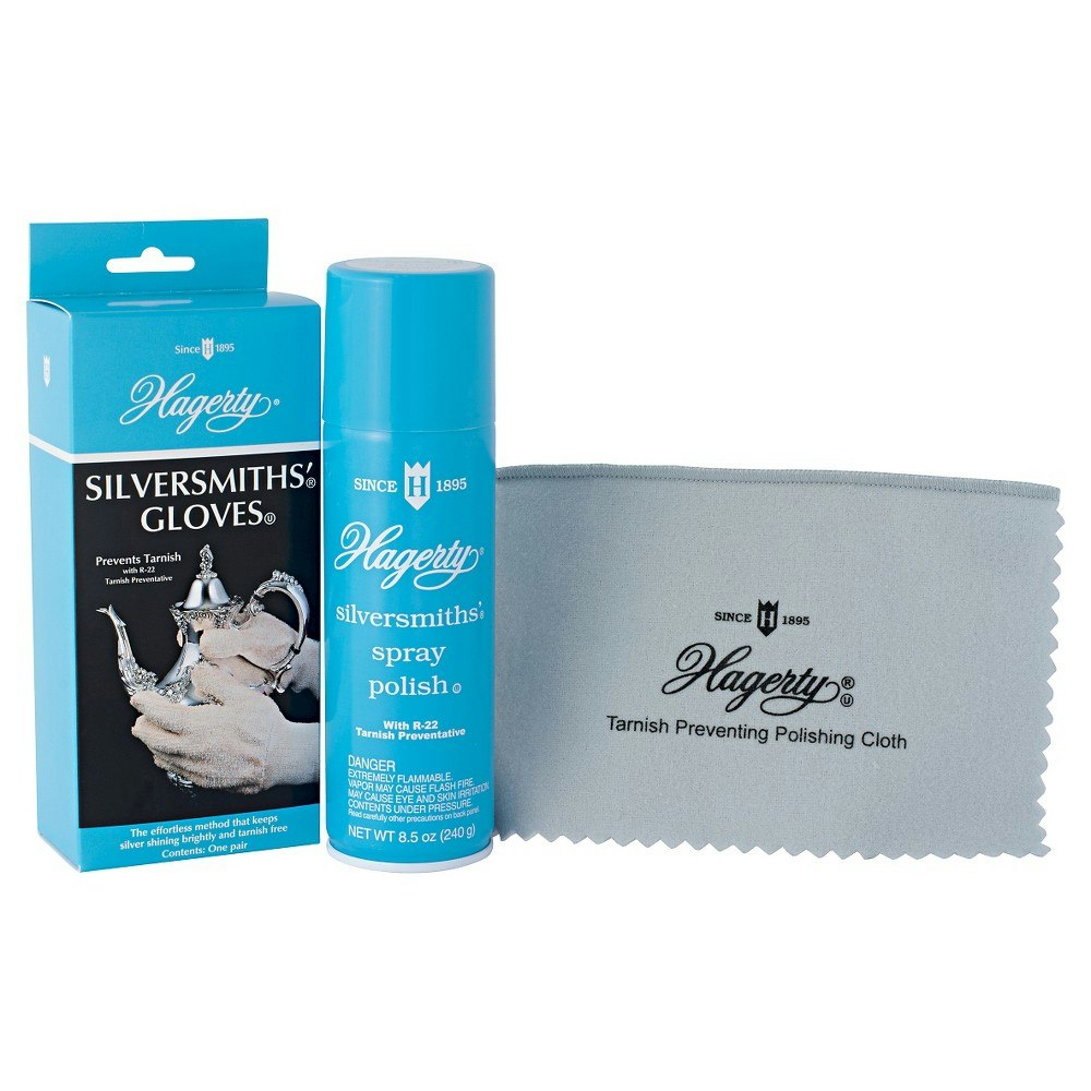 Hagerty Silver Polish and Gloves 3-Piece Set: $64.99 Hagerty Silver Polish and Gloves 3-Piece Set: $64.99