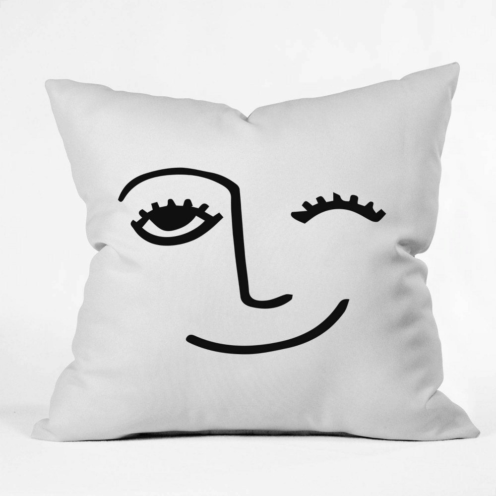 Mambo Art Studio Wink Face 18x18-Inch Square Throw Pillow: $59.99