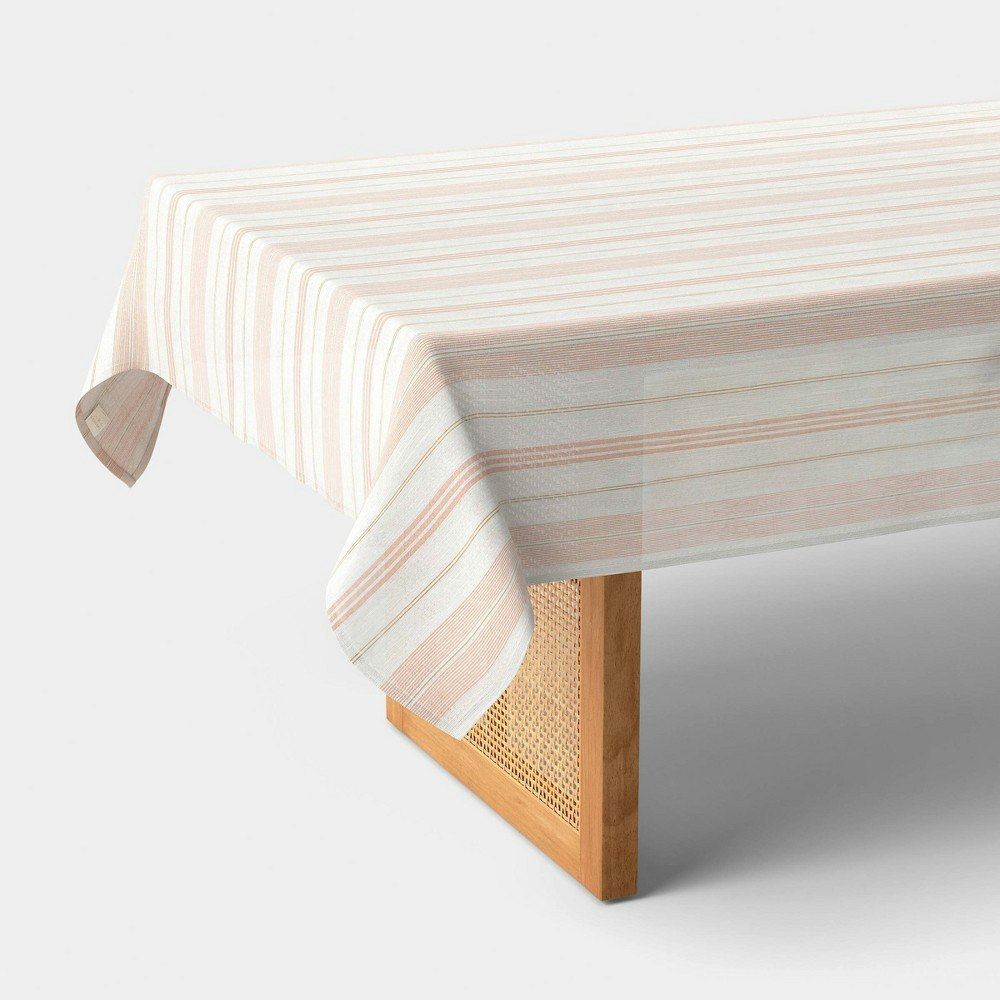 Threshold 104"x60" Warm Striped Tablecloth: $24