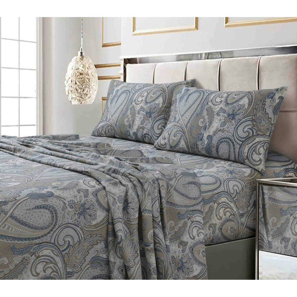 Tribeca Living Twin XL 300 Thread Count Printed Sateen Sheet Set: $54.99