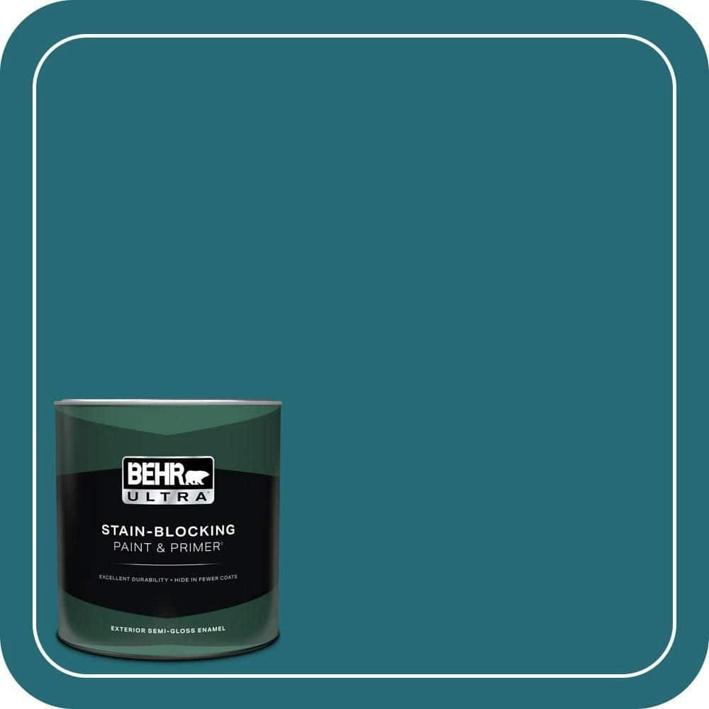 Behr 1-Quart Blue Stream Semi-Gloss Exterior Paint and Primer: $30.98