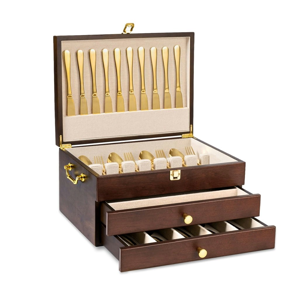 3-Layer Wooden Silverware Storage Box: $89.99 3-Layer Wooden Silverware Storage Box: $89.99