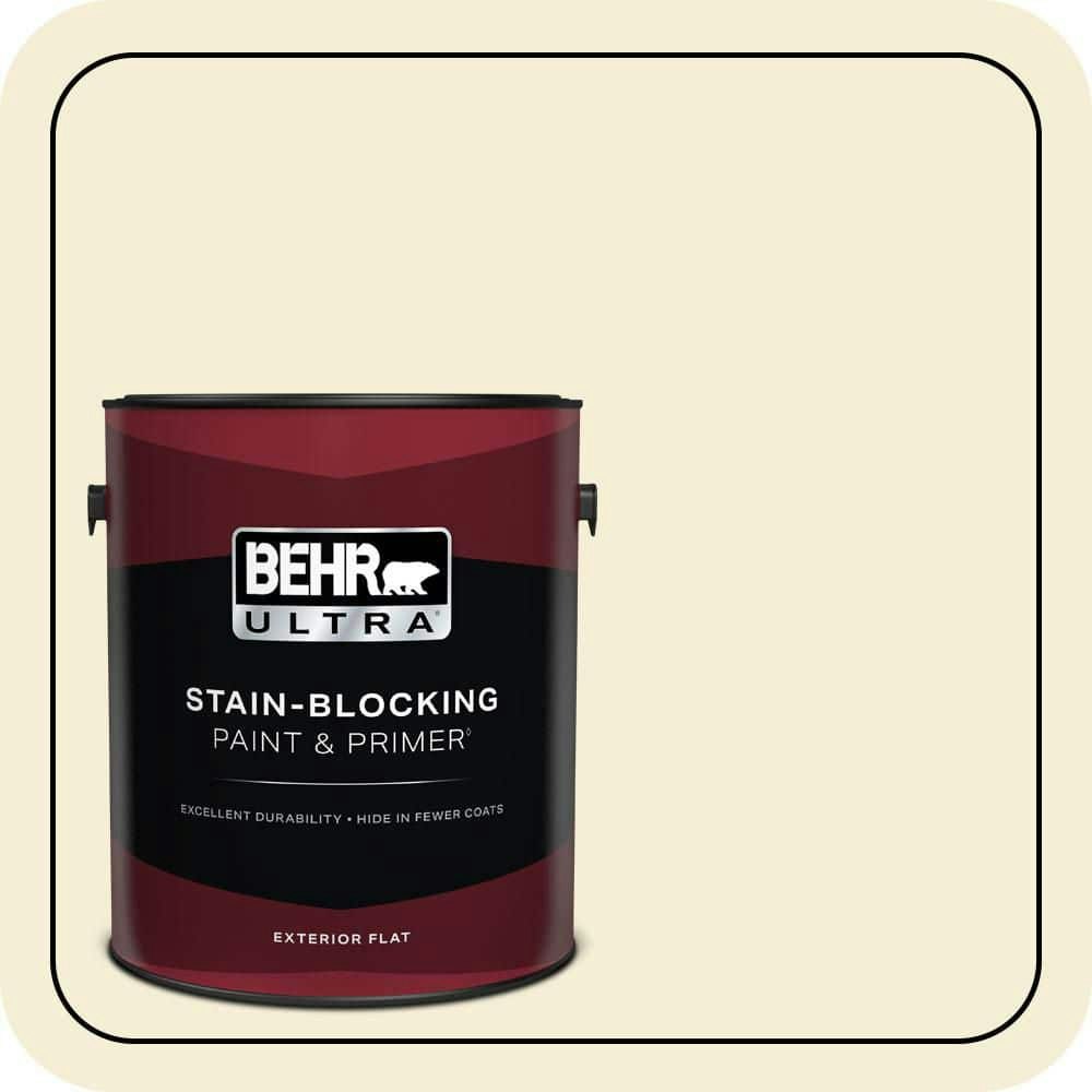 Behr Premium Plus 1-Gallon Beach White Flat Exterior Paint and Primer: $57.98 Behr Premium Plus 1-Gallon Beach White Flat Exterior Paint and Primer: $57.98