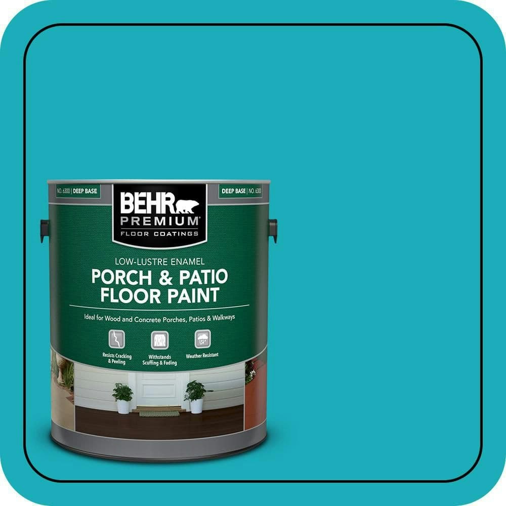 Behr Placid Sea Low-Lustre Enamel Interior/Exterior Porch and Patio Floor Paint 1-Gallon: $39.98 Behr Placid Sea Low-Lustre Enamel Interior/Exterior Porch and Patio Floor Paint 1-Gallon: $39.98