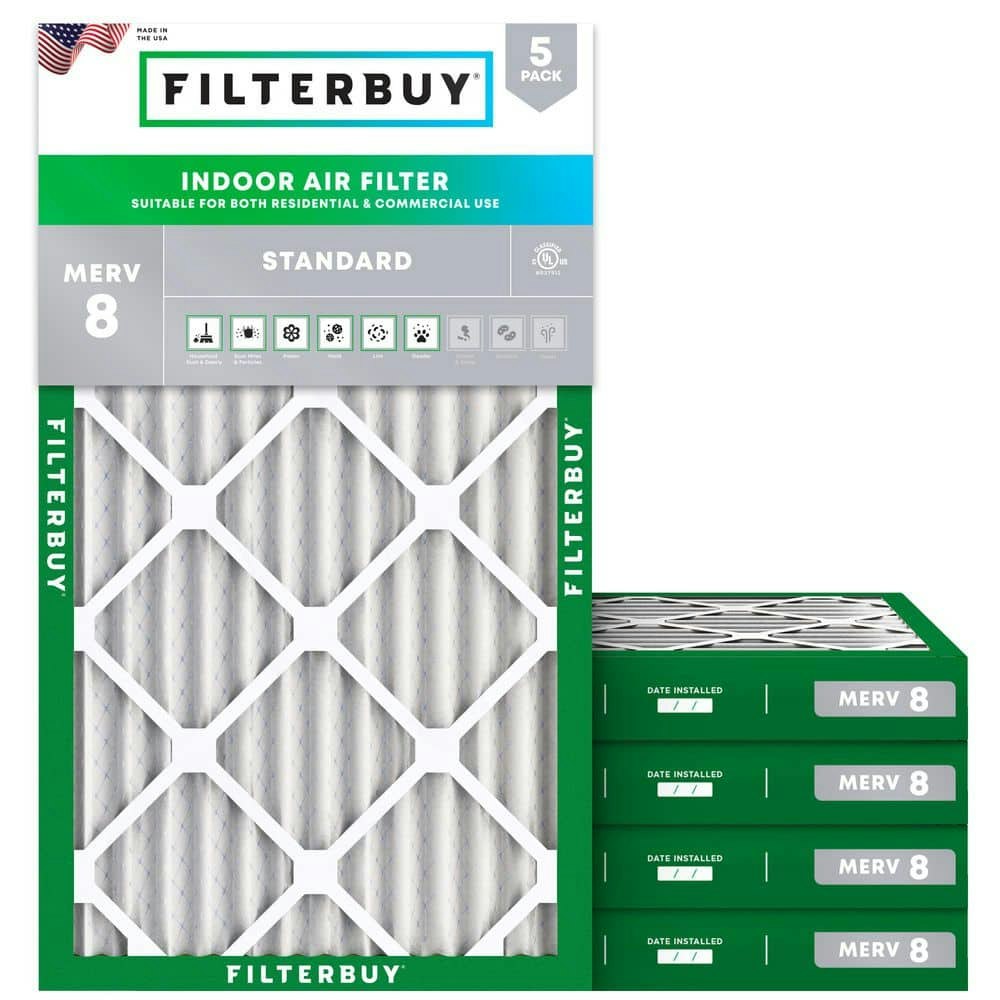12" x 22" x 2" MERV 8 Pleated HVAC Air Filters 5-Pack: $73.95