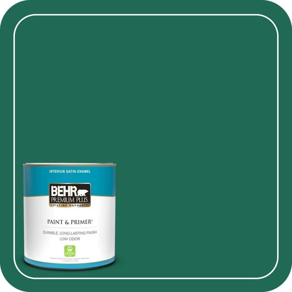Forest Rain Satin Enamel Interior Paint and Primer 1-Quart Can: $19.48