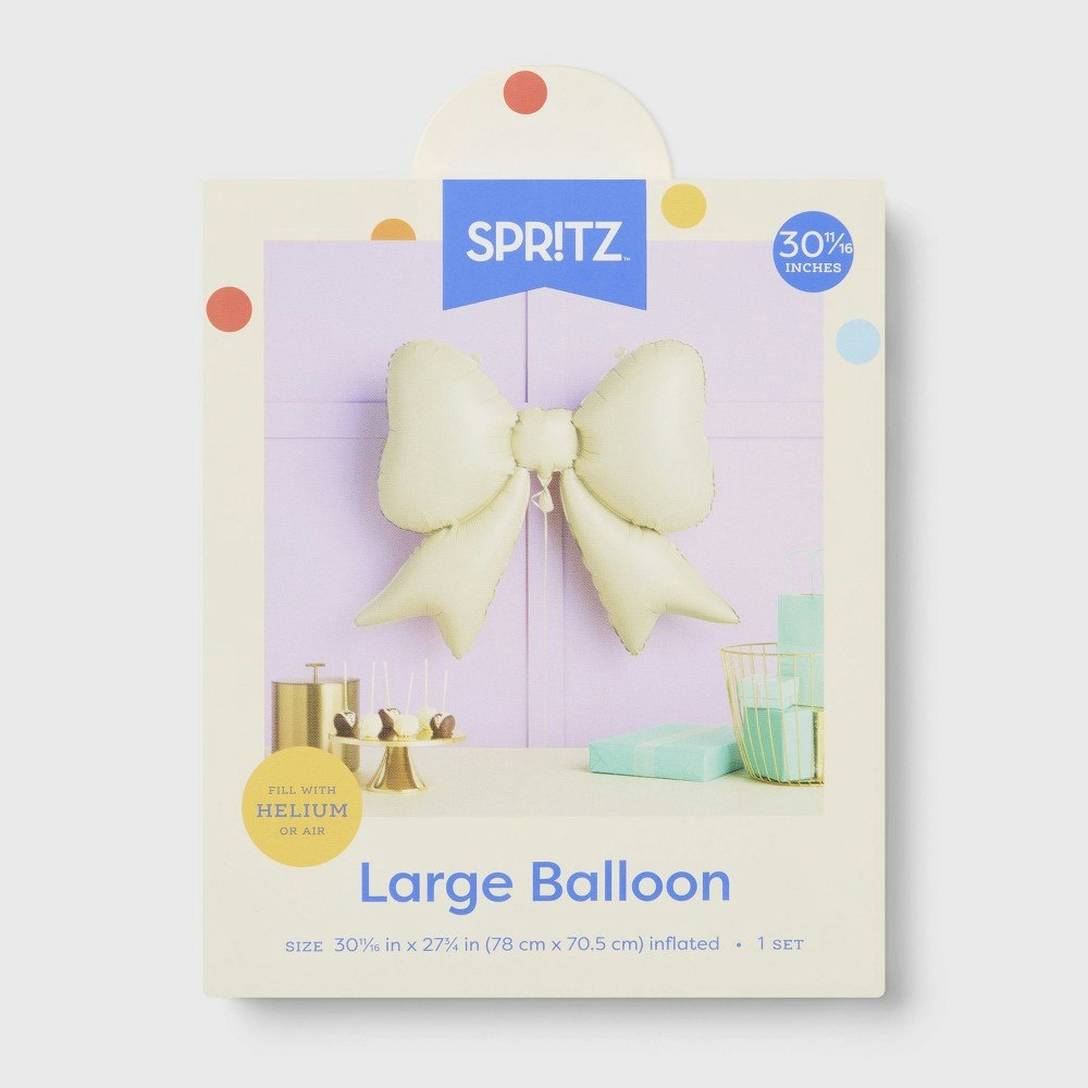 Spritz Large Cream Bow Foil Balloon: $8 Spritz Large Cream Bow Foil Balloon: $8