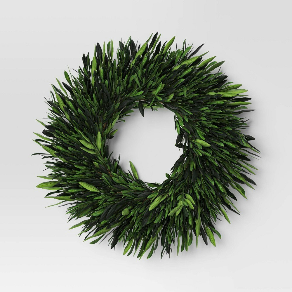 Threshold Preserved Olive Leaf Wreath: $45