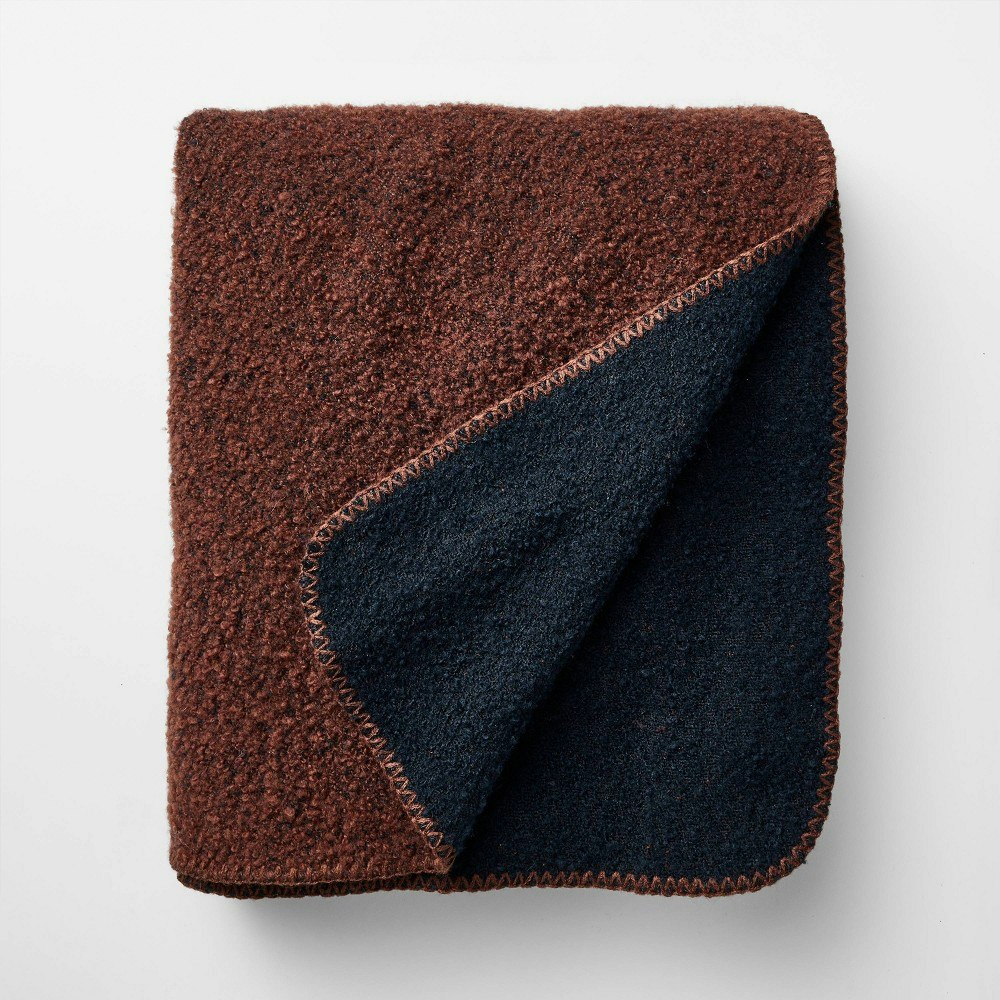 Threshold Asymmetric Colorblocked Boucle Throw: $25