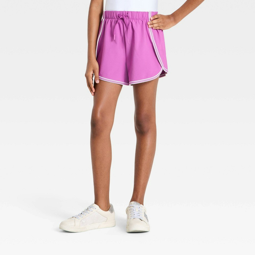 All In Motion Girls' Pop Trim Active Shorts: $15 All In Motion Girls' Pop Trim Active Shorts: $15