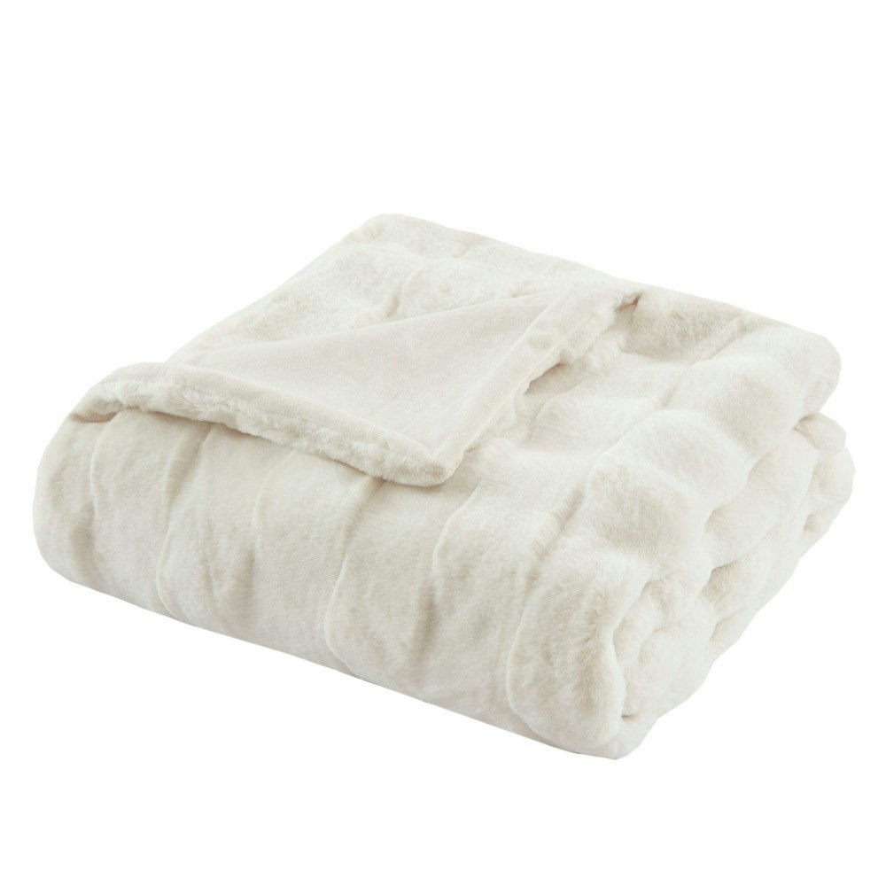 Madison Park 50"x60" Camille Faux Fur Throw Blanket: $33.49