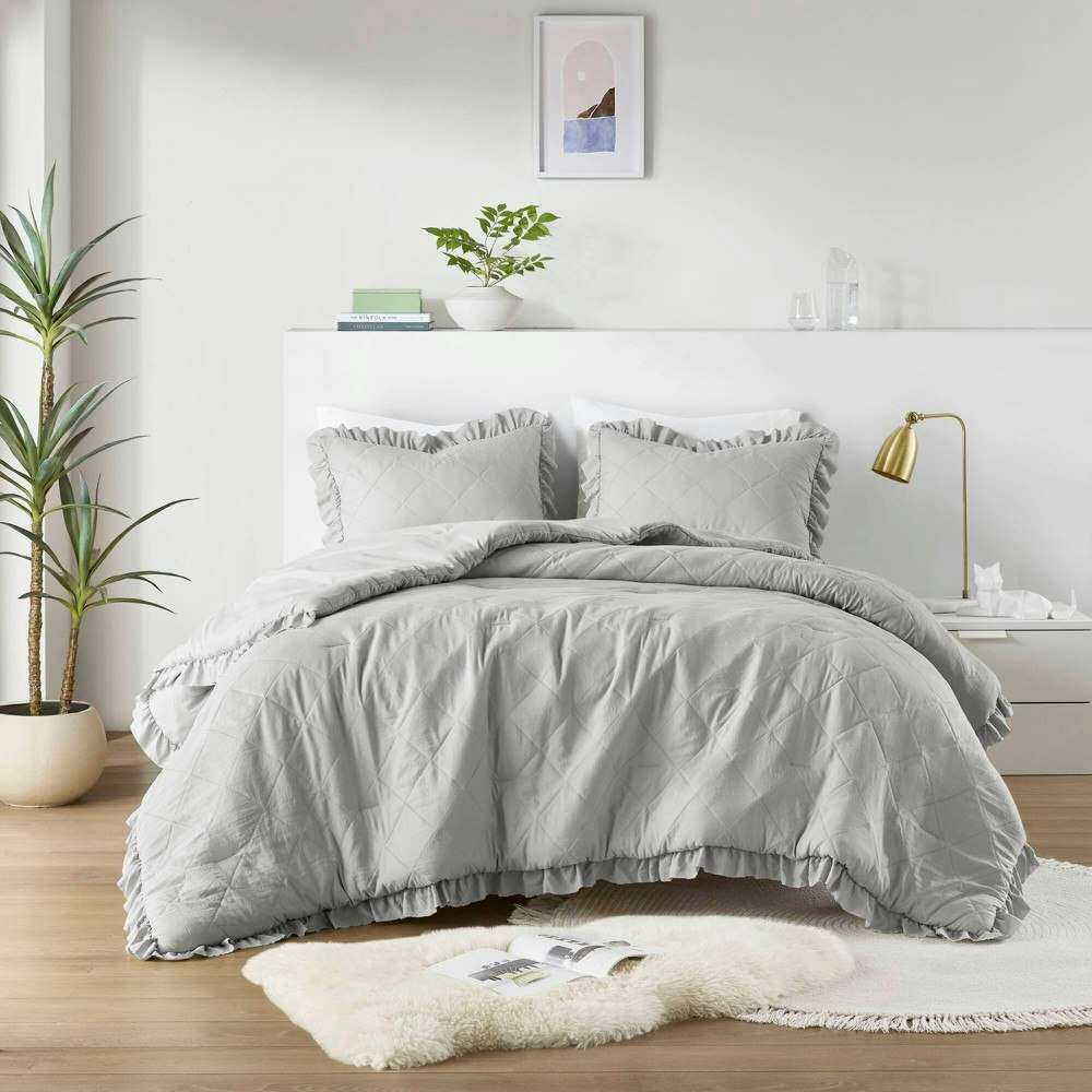 510 Design Phoebe Full/Queen Diamond Quilted Ruffle Comforter Set: $54.99 510 Design Phoebe Full/Queen Diamond Quilted Ruffle Comforter Set: $54.99