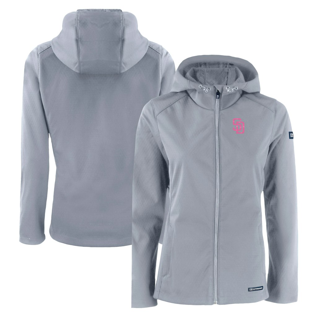 Cutter & Buck San Diego Padres Women's City Connect Evoke Eco Full-Zip Hoodie: $129.99 Cutter & Buck San Diego Padres Women's City Connect Evoke Eco Full-Zip Hoodie: $129.99