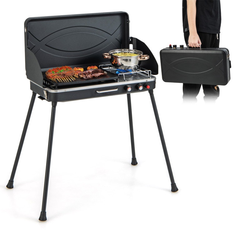Costway 2-in-1 Gas Camping Grill & Stove w/ 4 Detachable Legs: $116 Costway 2-in-1 Gas Camping Grill & Stove w/ 4 Detachable Legs: $116