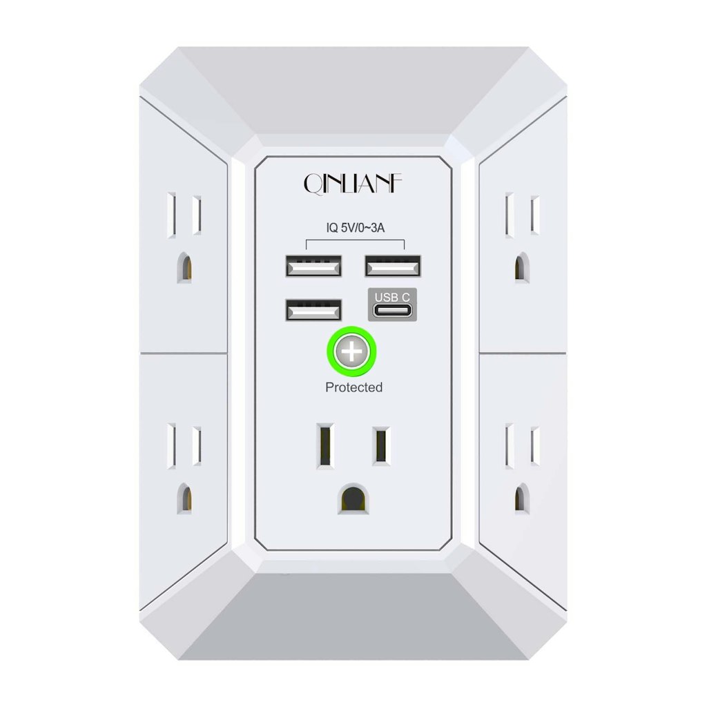 5-Outlet Wall Charger & Surge Protector w/ 4 USB Charging Ports: $9.99 w/ Prime