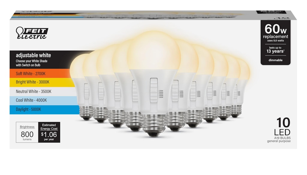 Feit Electric A19 60W Replacement Dimmable LED Light Bulbs 10-Pack: $6.85 Feit Electric A19 60W Replacement Dimmable LED Light Bulbs 10-Pack: $6.85