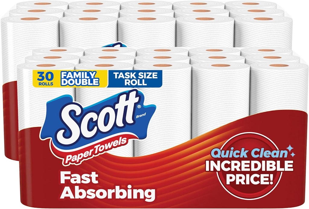 Scott Paper Towels Family Double Rolls 30-Pack: $31 Scott Paper Towels Family Double Rolls 30-Pack: $31