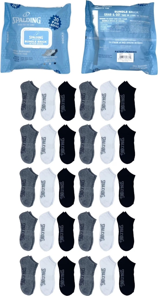 Spalding Kid's Bundle Brick No-Show Socks 30-Pack: $6.13 Spalding Kid's Bundle Brick No-Show Socks 30-Pack: $6.13