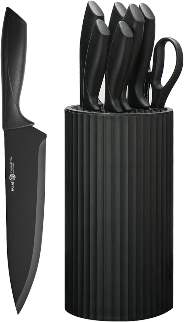 Nulas 8-Piece Kitchen Knife Set with Block: $16.49