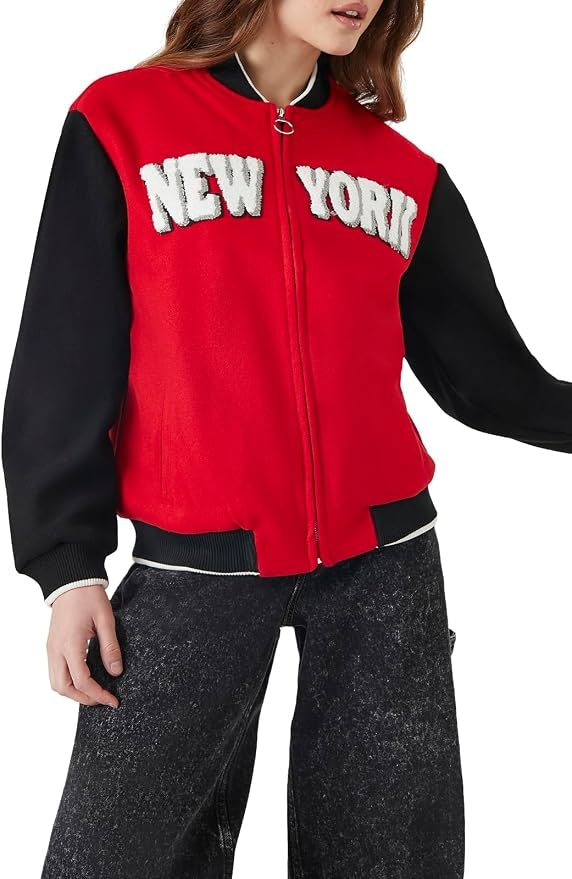 Forever 21 Women's New York Letterman Bomber Jacket: $13 Forever 21 Women's New York Letterman Bomber Jacket: $13