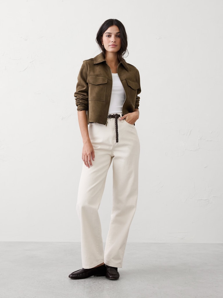 Vegan Suede Cropped Jacket: $109.97 Vegan Suede Cropped Jacket: $109.97