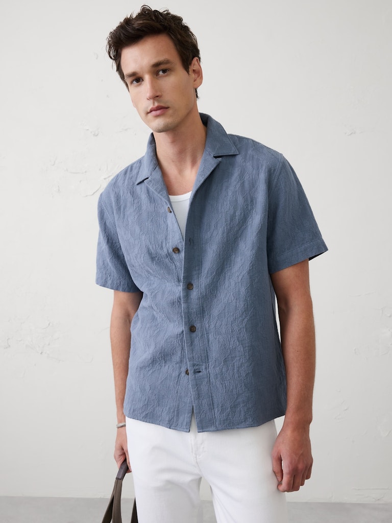 Standard-Fit Coastal Resort Shirt: $40 Standard-Fit Coastal Resort Shirt: $40