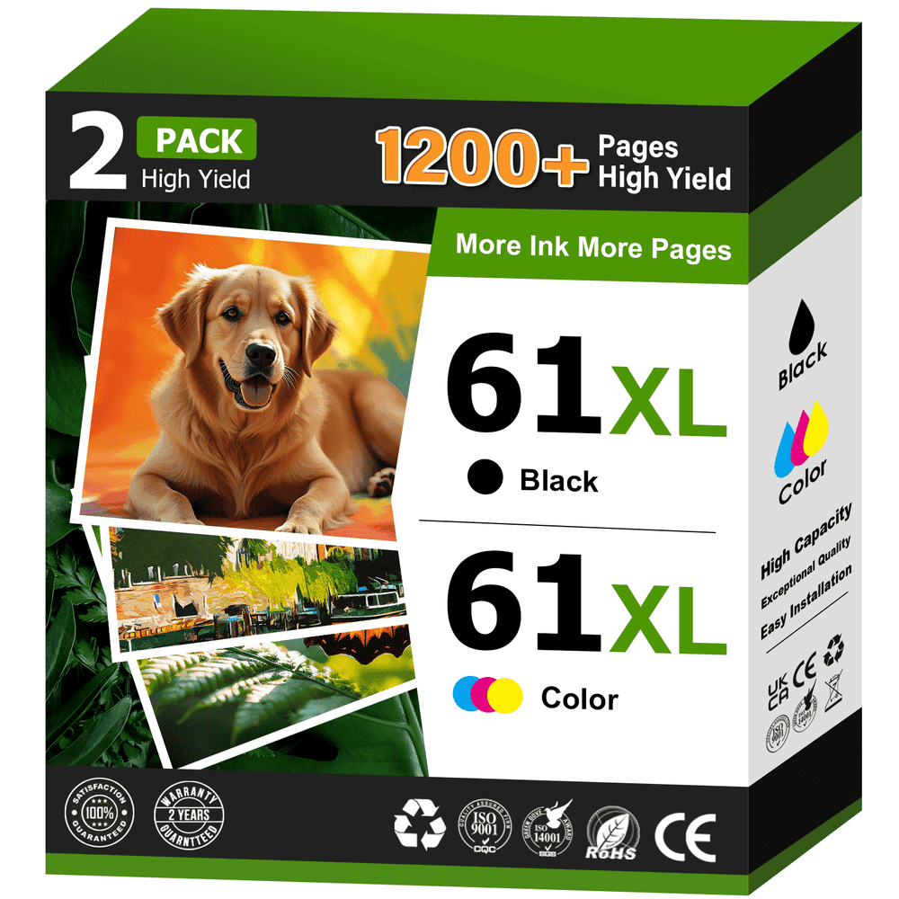 HP 61XL Black and Tri-Color Ink Cartridge 2-Pack: $25.25 HP 61XL Black and Tri-Color Ink Cartridge 2-Pack: $25.25