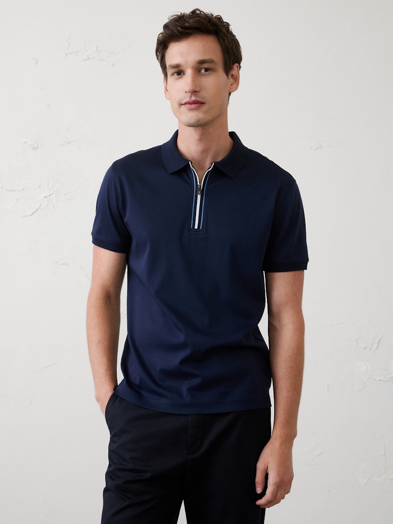 Standard-Fit Luxe Touch Zip Polo: $32.50 Standard-Fit Luxe Touch Zip Polo: $32.50