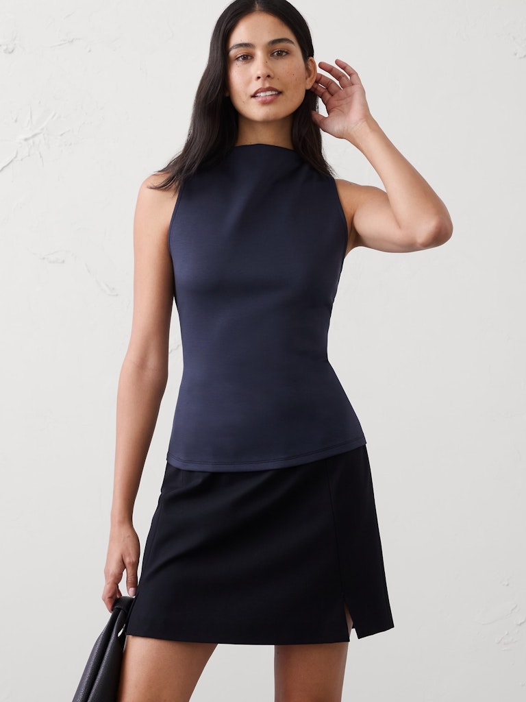 Soft Touch High-Neck Top: $25 Soft Touch High-Neck Top: $25