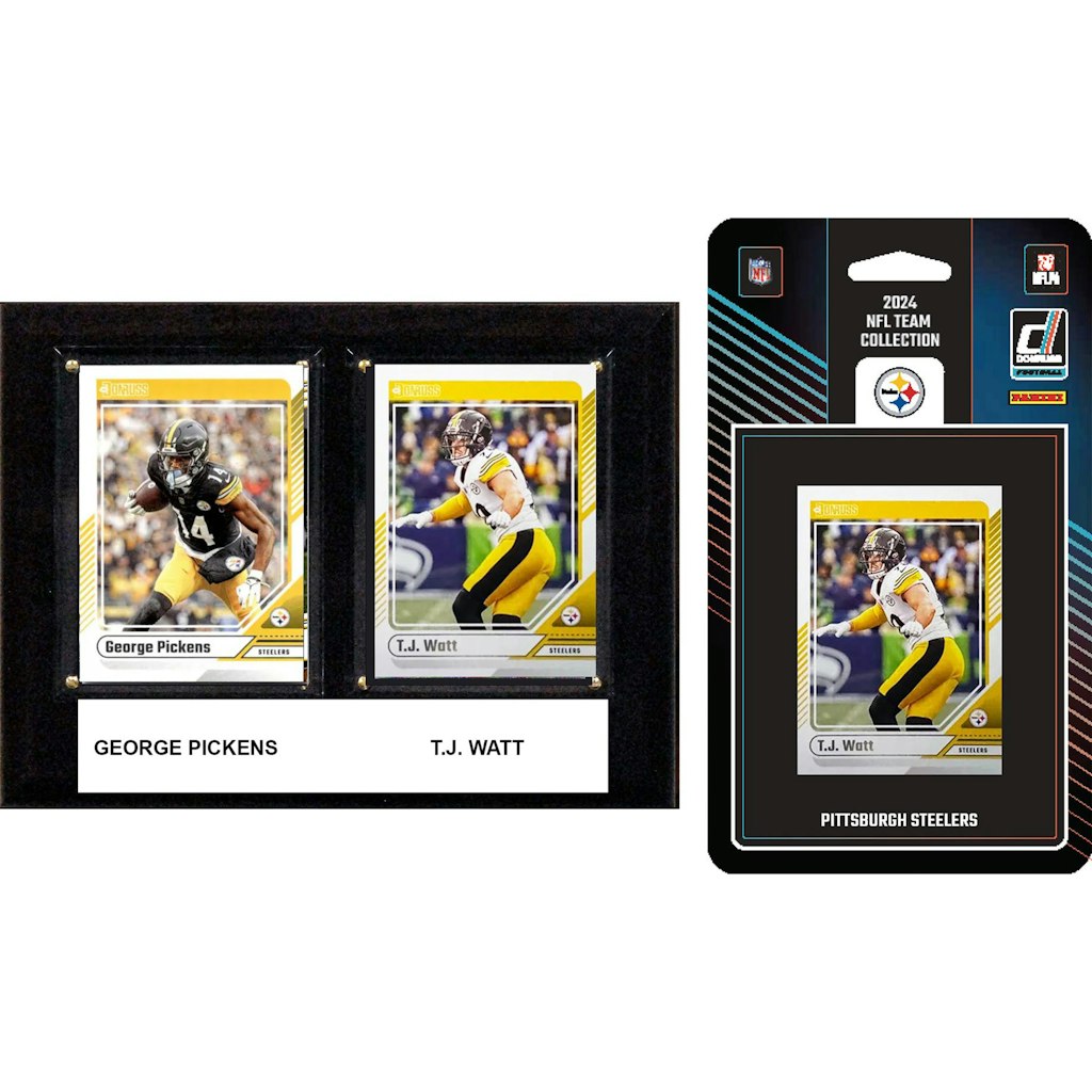 Pittsburgh Steelers 6" x 8" Player Plaque and 2024 Team Trading Card Set: $32.99 Pittsburgh Steelers 6" x 8" Player Plaque and 2024 Team Trading Card Set: $32.99