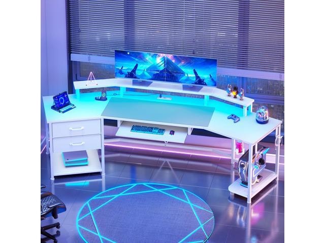 79-Inch U-Shaped Gaming Desk with Drawers and Power Strip: $279.99 79-Inch U-Shaped Gaming Desk with Drawers and Power Strip: $279.99