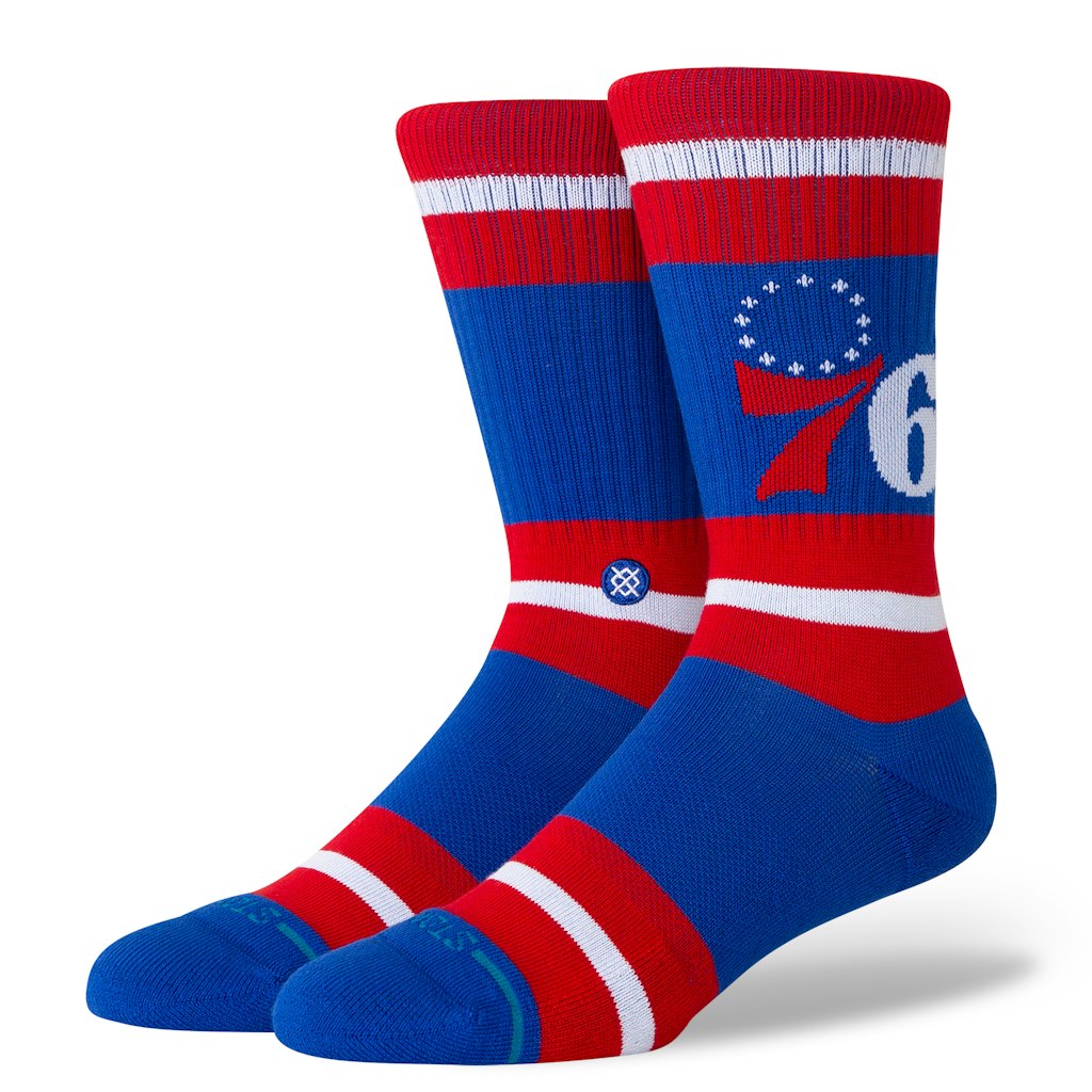 Stance Philadelphia 76ers Prep Stripe Crew Socks: $17.99 Stance Philadelphia 76ers Prep Stripe Crew Socks: $17.99