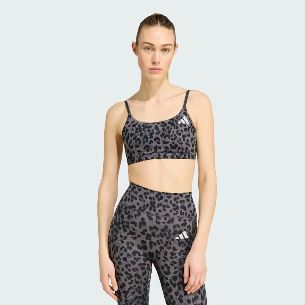 Optime Essentials 3-Stripes Leopard Light Support Bra: $40