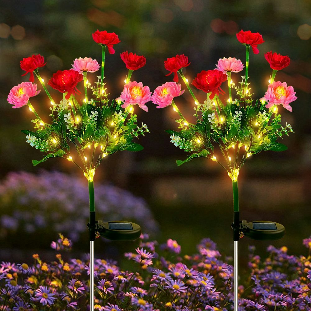 Solar Powered 7-Head Snow Lotus Garden Stake Lights 2-Pack: $15.99 Solar Powered 7-Head Snow Lotus Garden Stake Lights 2-Pack: $15.99
