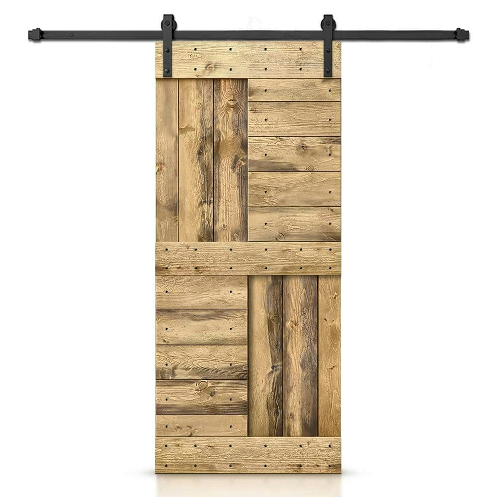 36x84-Inch Weather Oak Knotty Pine Interior Sliding Barn Door Kit: $368 36x84-Inch Weather Oak Knotty Pine Interior Sliding Barn Door Kit: $368