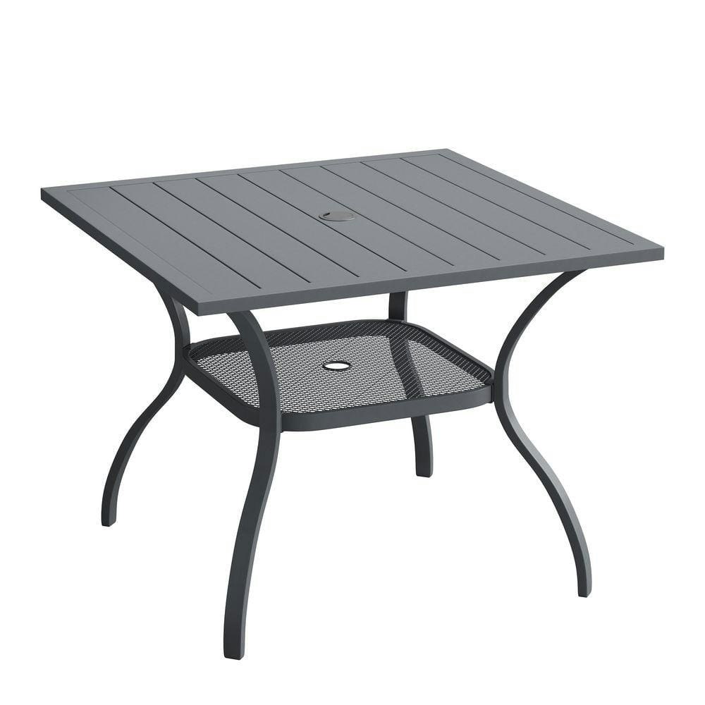 37.8-inch Square Metal Outdoor Dining Table: $162