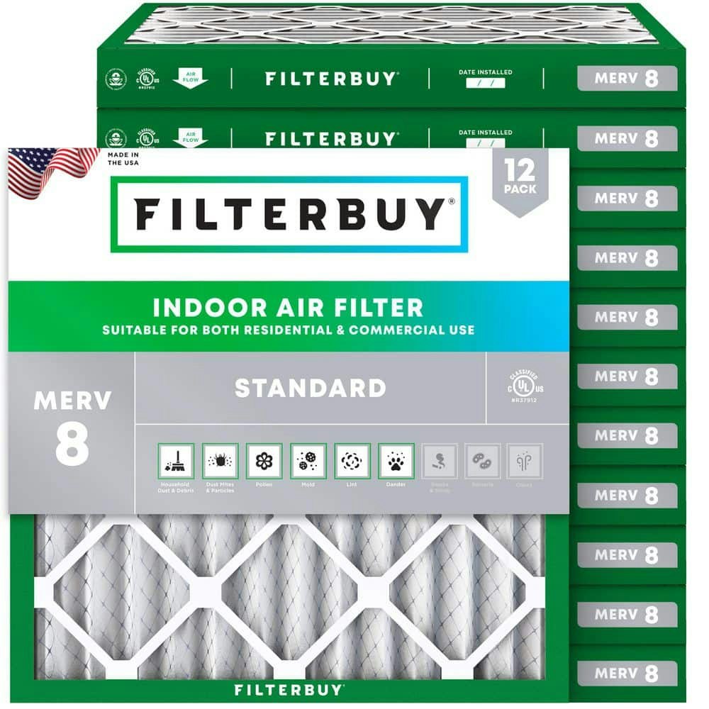 18" x 18" x 2" MERV 8 Dust Defense Pleated HVAC Air Filter 12-Pack: $119.88