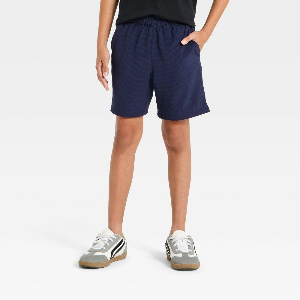 All In Motion Boys' Mid Rise Textured Grid Woven Shorts: $15