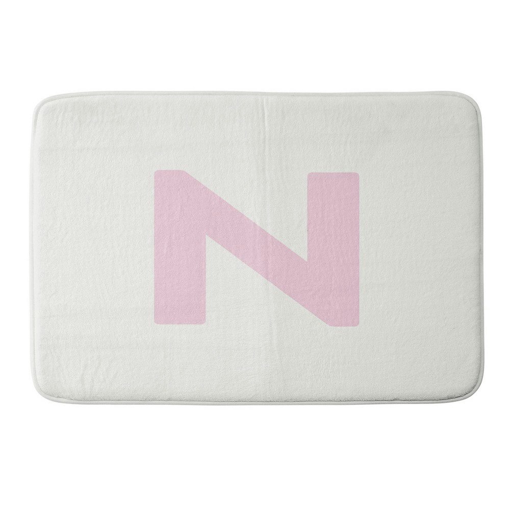 Deny Designs April Lane Pink Monogram N Memory Foam Bath Mat: $65.99