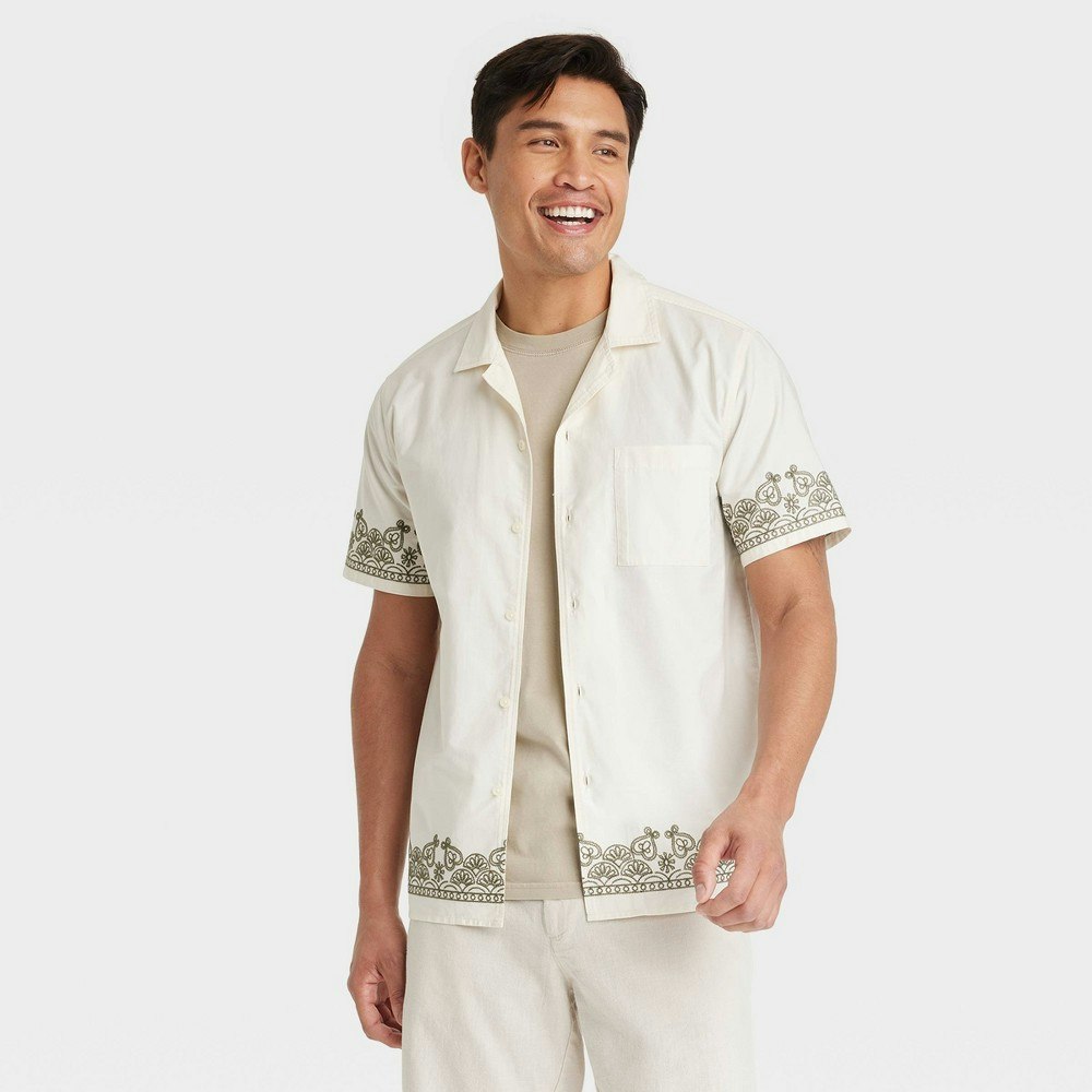 Goodfellow & Co Men's Short Sleeve Embroidered Button-Down Shirt: $25 Goodfellow & Co Men's Short Sleeve Embroidered Button-Down Shirt: $25