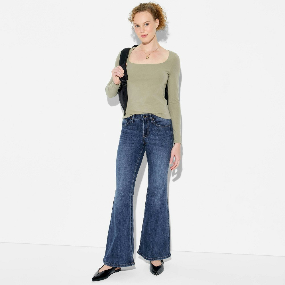 Wild Fable Women's Mid-Rise Curvy Flare Jeans: $32