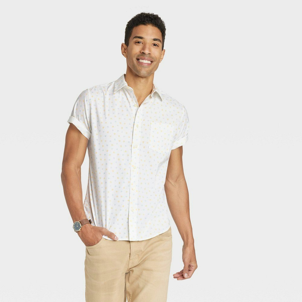 Goodfellow & Co. Men's Floral Short-Sleeve Poplin Button-Down Shirt: $23 Goodfellow & Co. Men's Floral Short-Sleeve Poplin Button-Down Shirt: $23