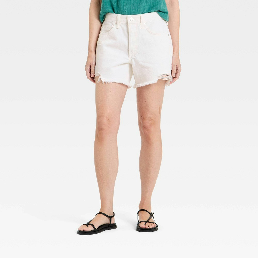 Women's Mid-Rise 90's Baggy Jean Shorts: $28 Women's Mid-Rise 90's Baggy Jean Shorts: $28